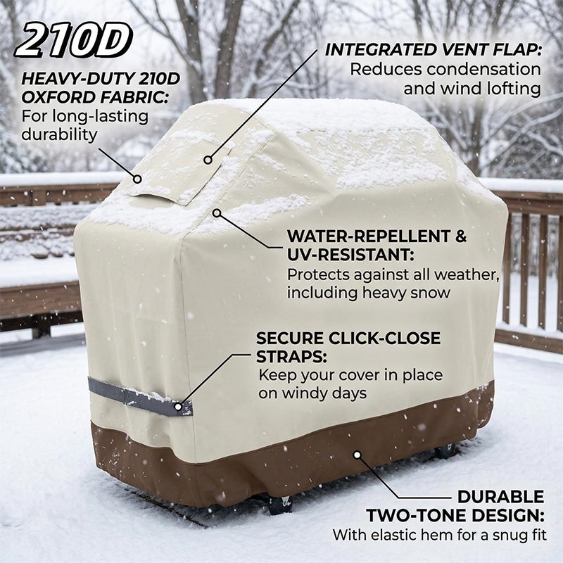 Outdoor Furniture Covers Waterproof - 210D BBQ Beige Penutup Panggangan Barbekyu