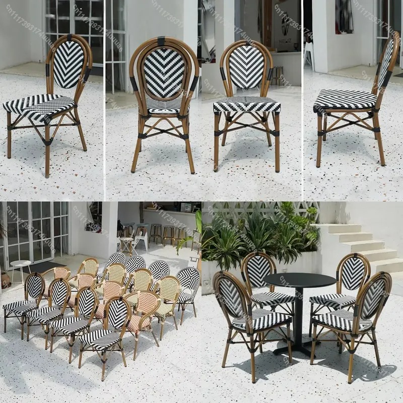 Outdoor Furniture For Cafe - Kursi Rotan yang Dapat Ditumpuk Gaya