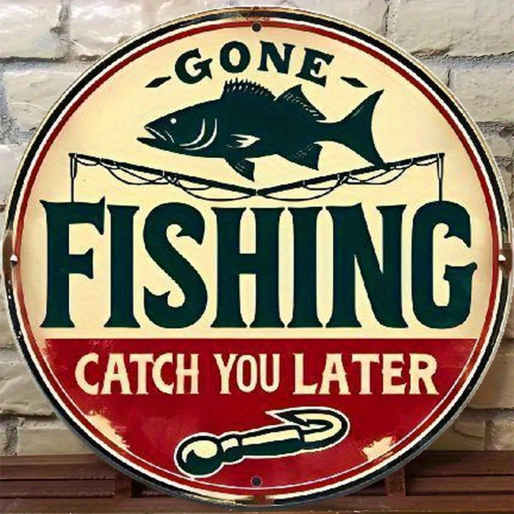 Outdoor Furniture Shop - Papan Tanda Aluminium Vintage untuk Memancing
