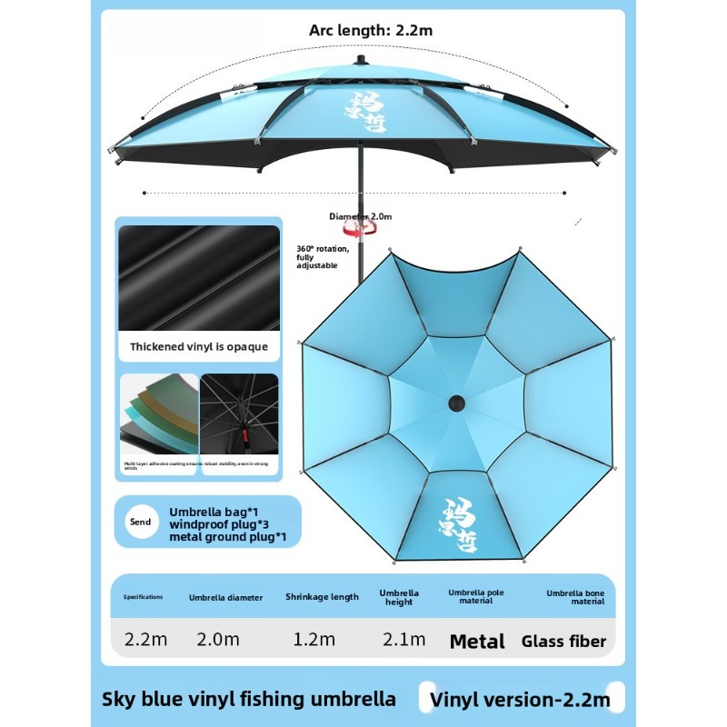 Outdoor Furniture Black - Payung Pancing Luar Ruangan Tugas Berat