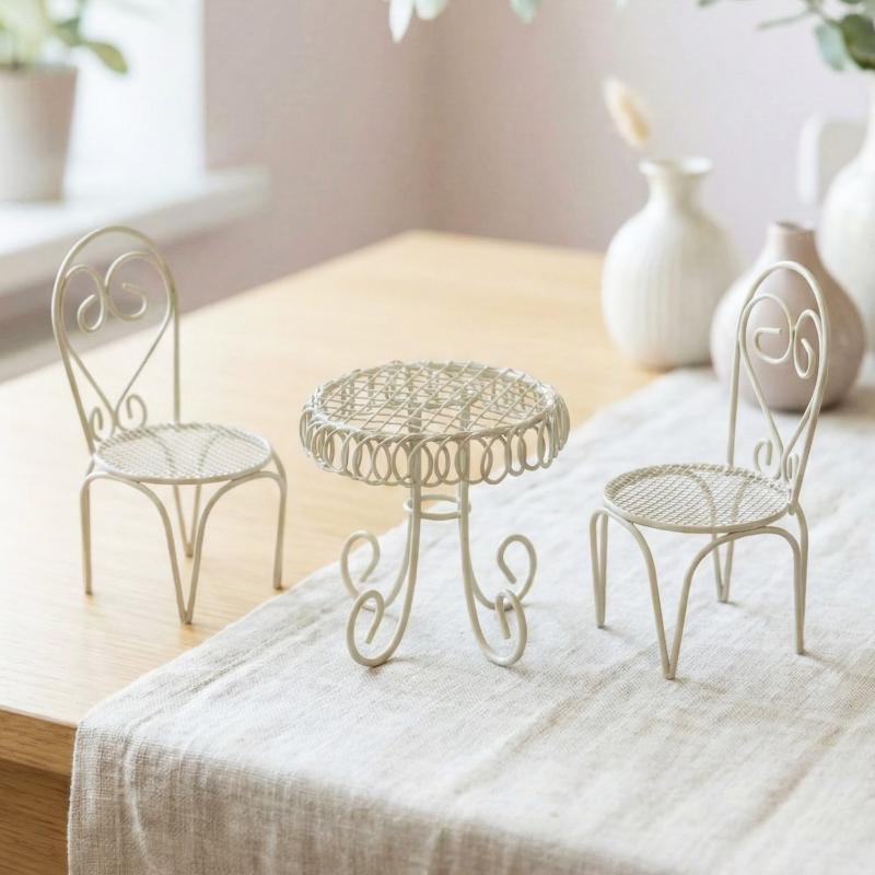 Outdoor Furniture Table - 1/3 Buah Aksesori Properti Ornamen Pajangan