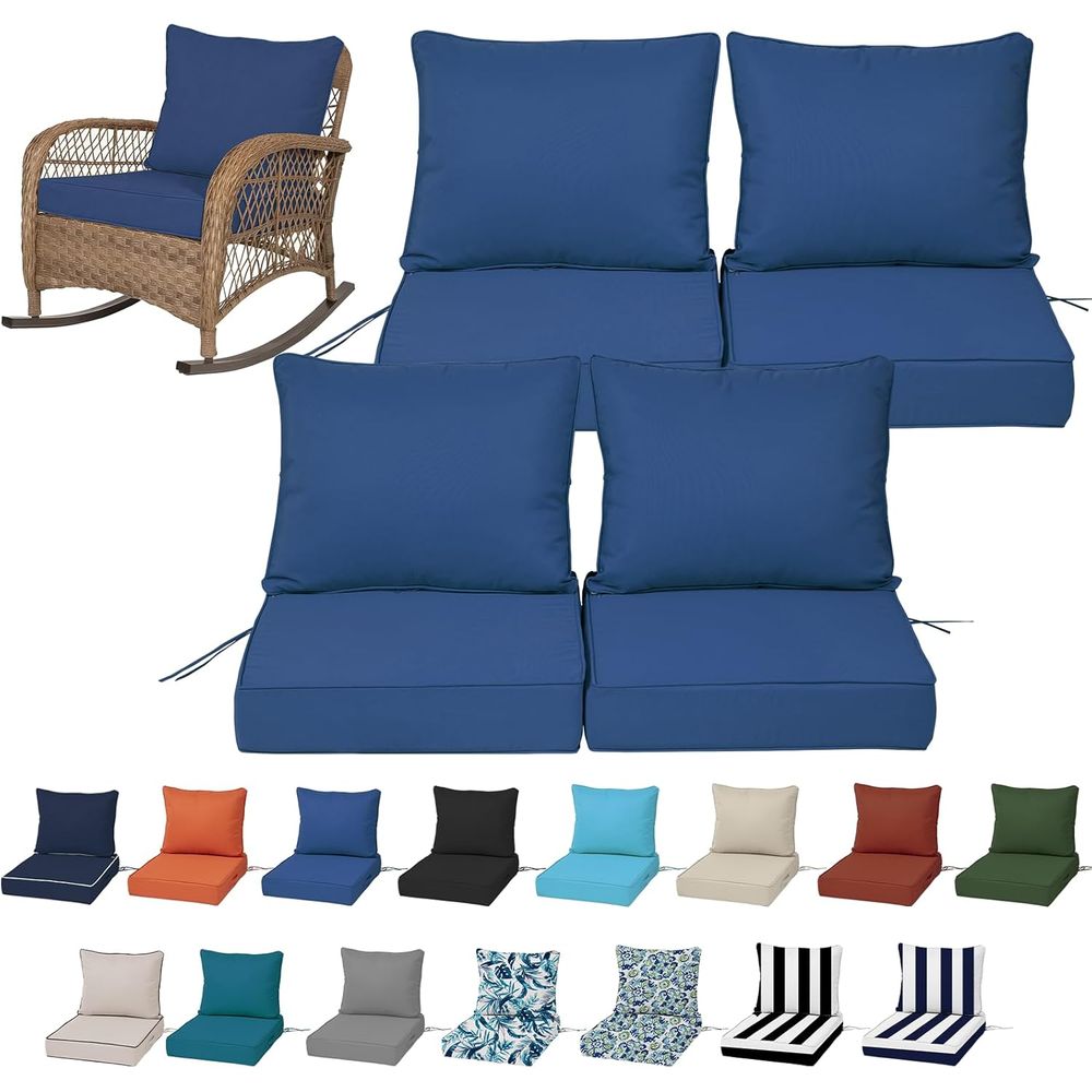 Set 4 Bantalan Kursi Dalam Rua - Outdoor Furniture Patio ulasan dan harga