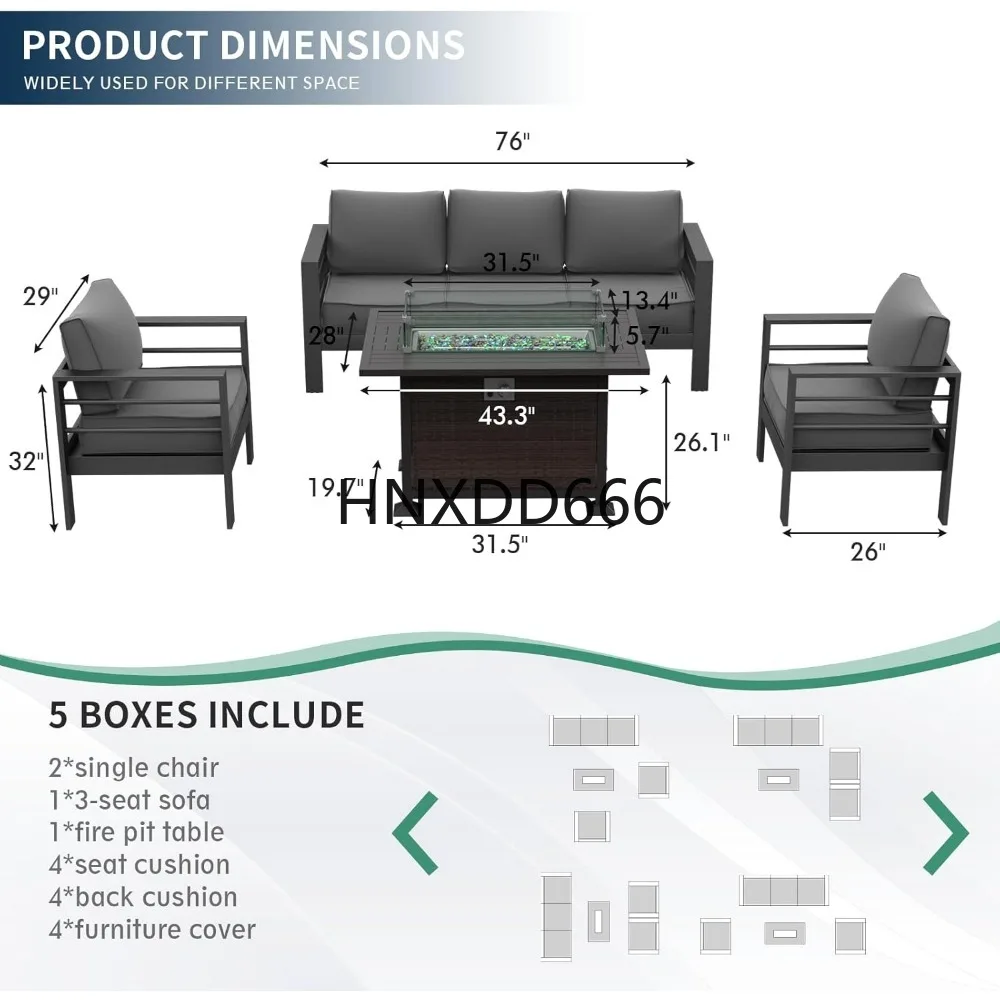 Set Furnitur Teras dengan Meja - Outdoor Furniture Set With Fire Pit ulasan dan harga