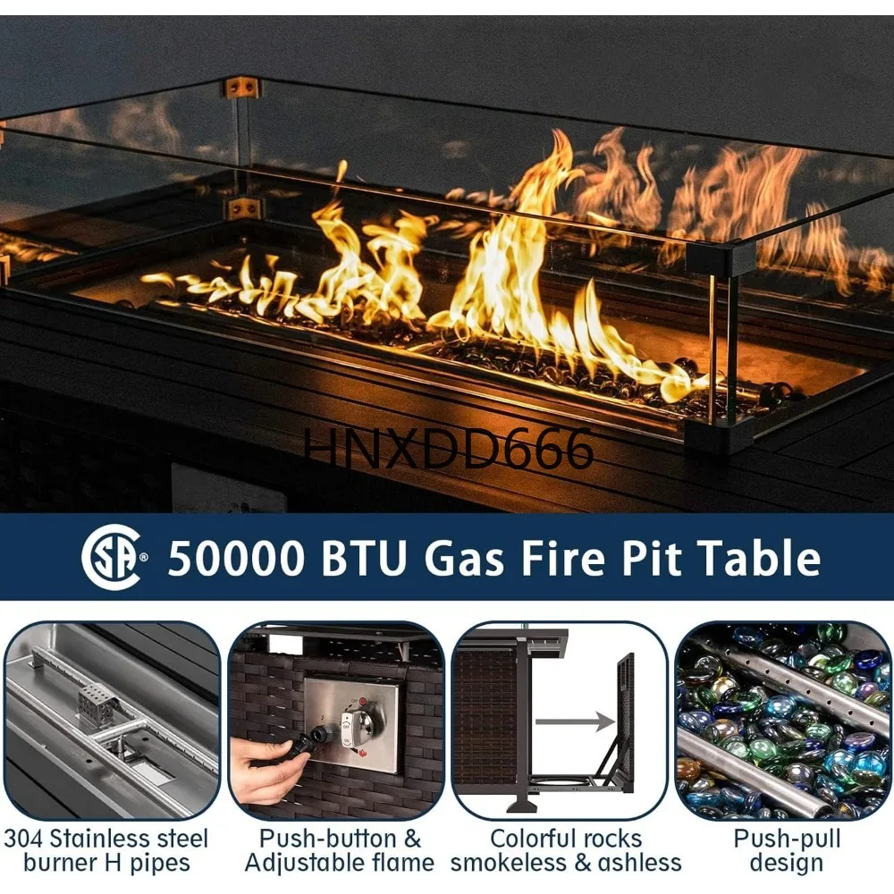 Set Furnitur Teras dengan Meja - Outdoor Furniture Set With Fire Pit ulasan dan harga