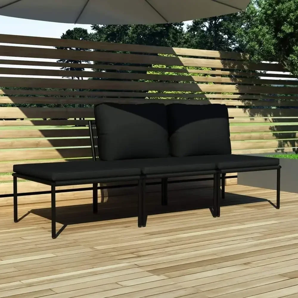 Set Sofa Taman Luar Ruangan 6- - Outdoor Furniture Black ulasan dan harga