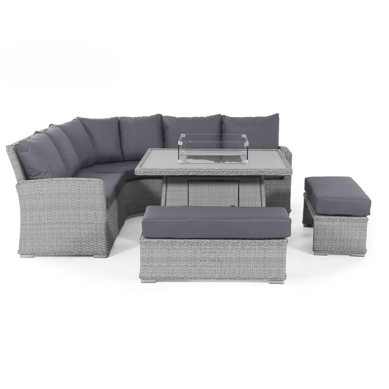 Set Sofa Luar Ruangan Bentuk L - Outdoor Furniture Set With Fire Pit ulasan dan harga