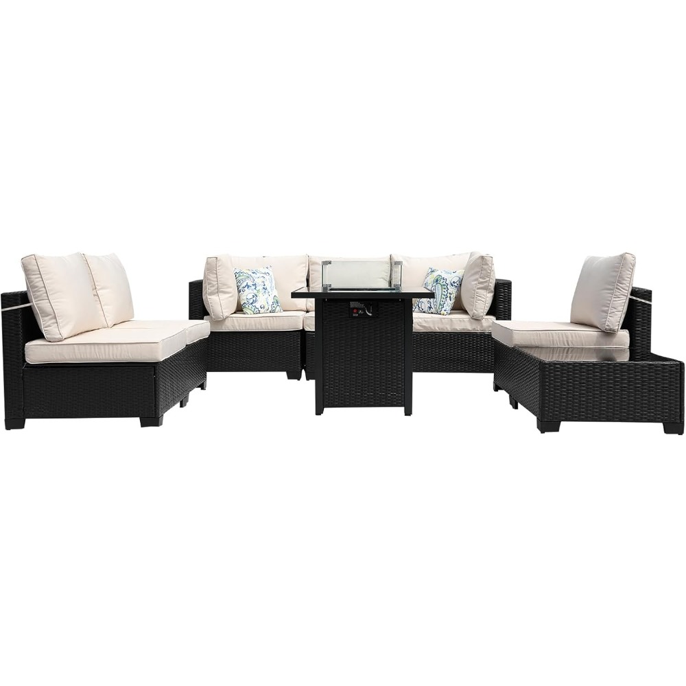 Set Sofa Seksional Luar Ruanga - Outdoor Furniture Set With Fire Pit ulasan dan harga