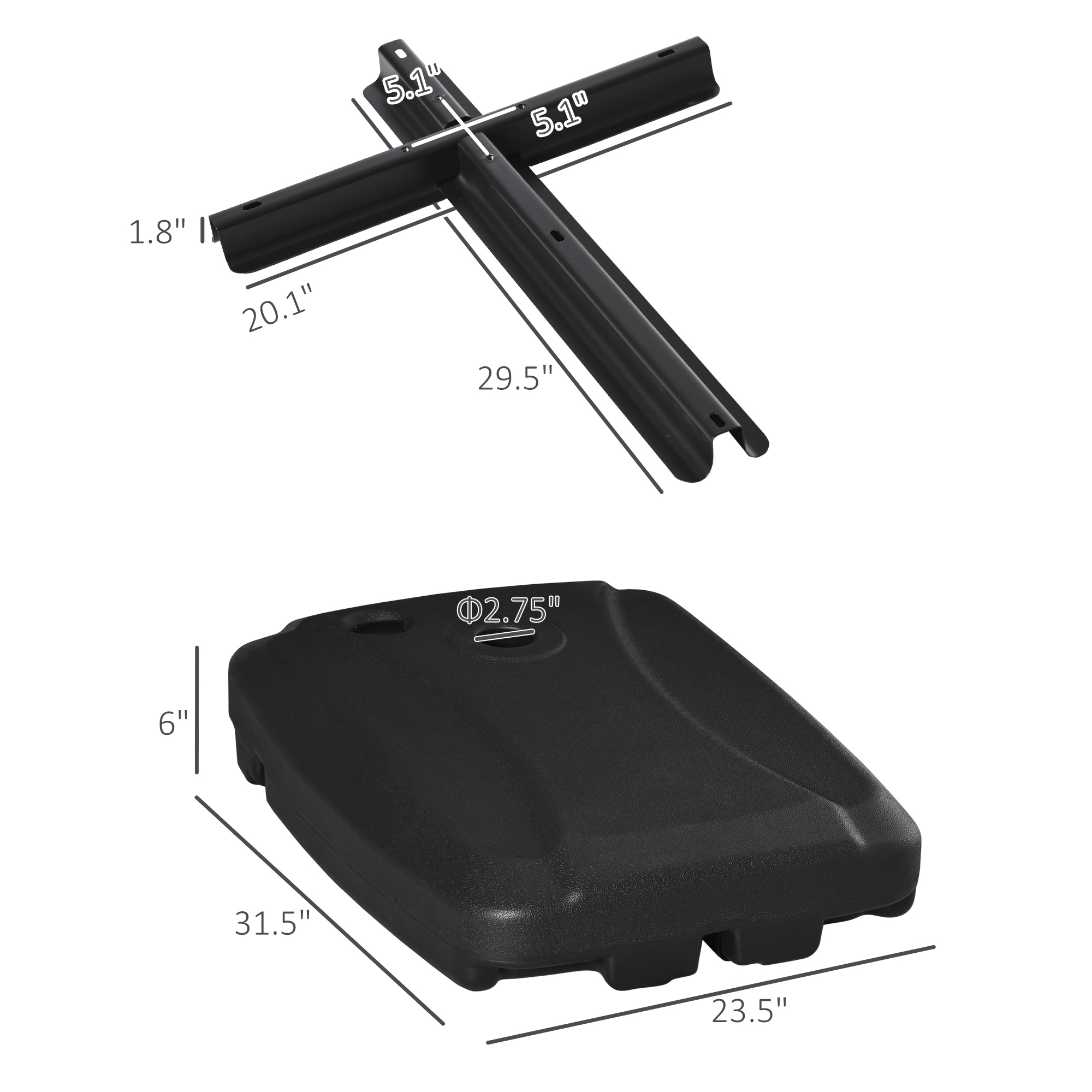 Alas Payung Cantilever Offset  - Outdoor Furniture Black ulasan dan harga