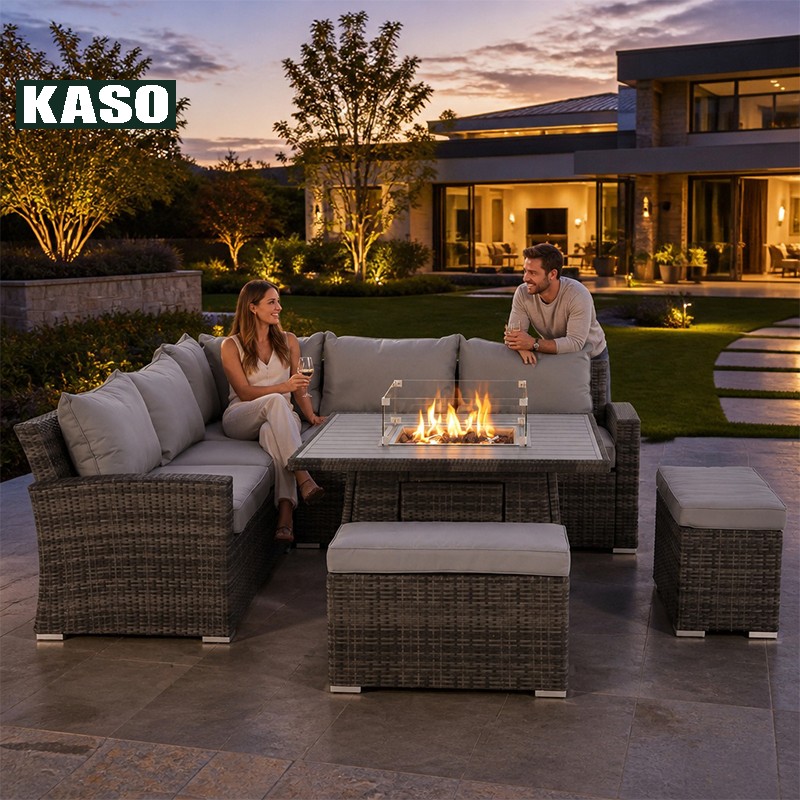 Perapian Teras dengan Rangka A - Outdoor Furniture Set With Fire Pit ulasan dan harga