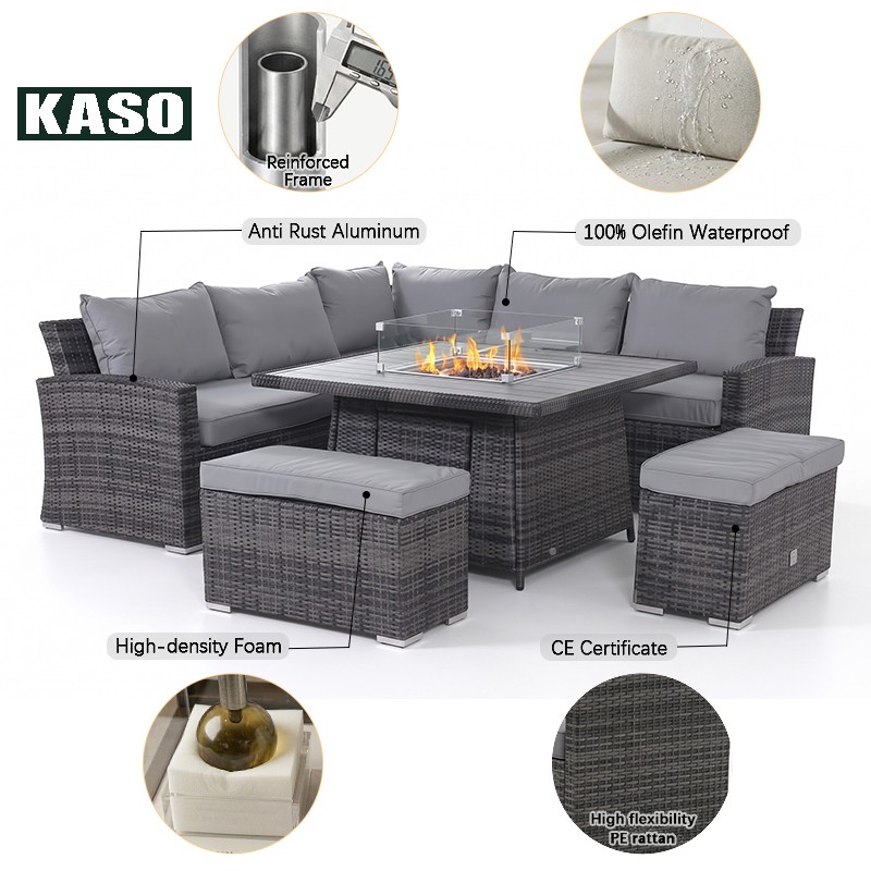 Perapian Teras dengan Rangka A - Outdoor Furniture Set With Fire Pit ulasan dan harga