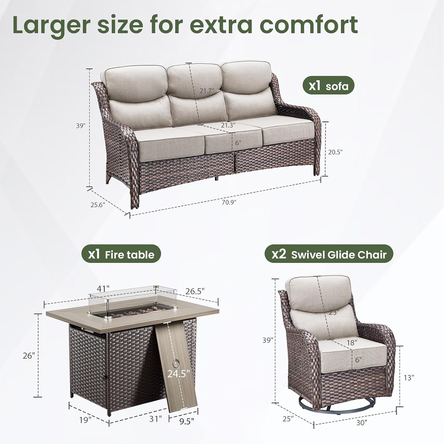 Set Perabot Teras Mewah dengan - Outdoor Furniture Set With Fire Pit ulasan dan harga