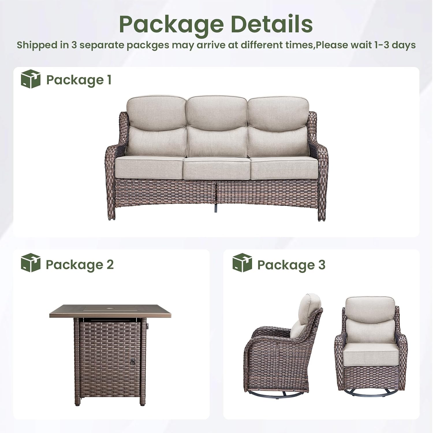 Set Perabot Teras Mewah dengan - Outdoor Furniture Set With Fire Pit ulasan dan harga