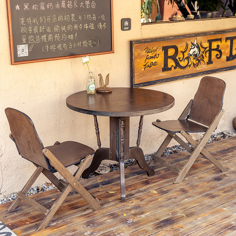 Meja Makan Retro Meja Bundar d - Outdoor Furniture Shop ulasan dan harga