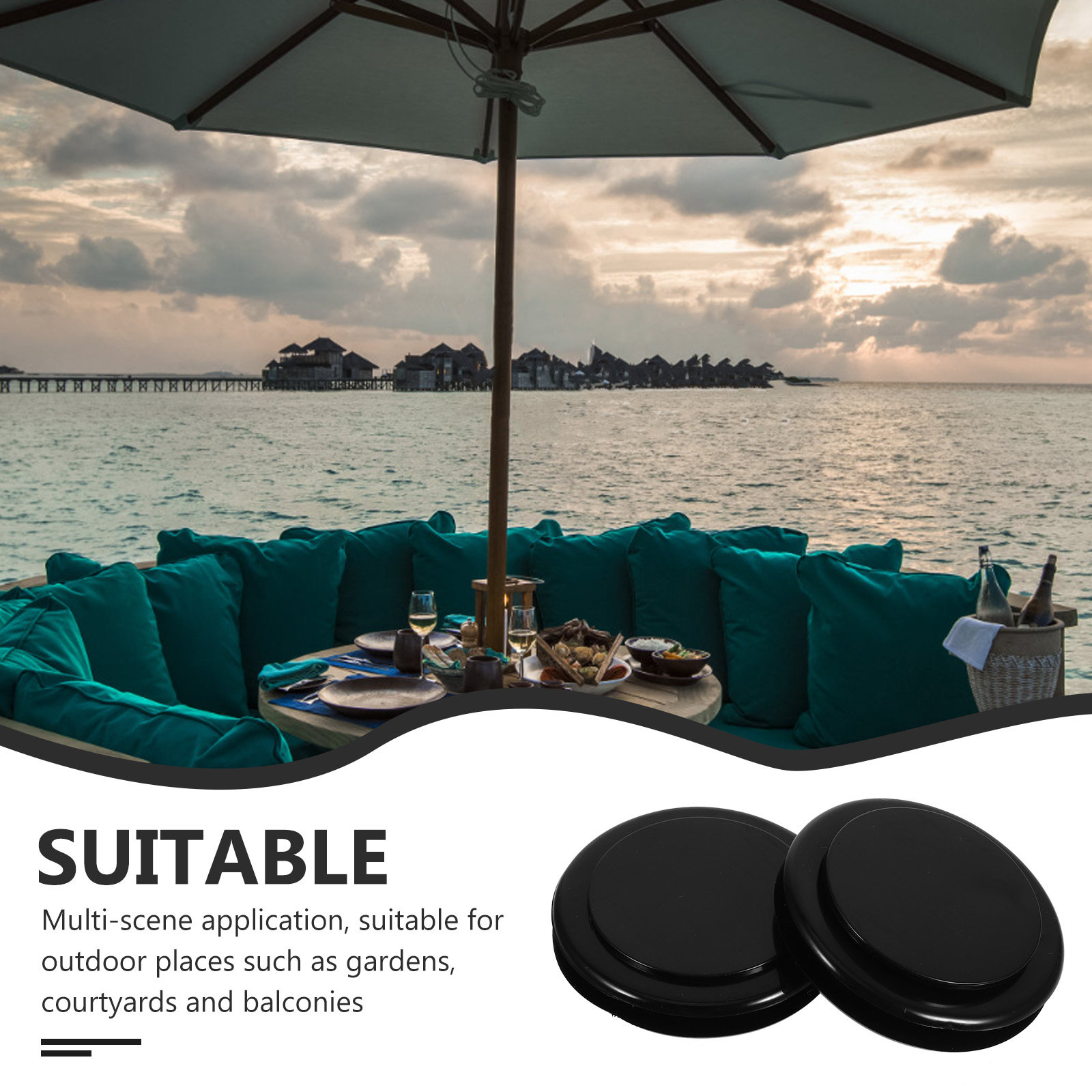2 Set Cincin Penutup Lubang Pa - Outdoor Furniture Black ulasan dan harga
