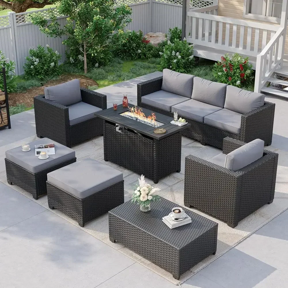 Set Perabot Teras Luar Ruangan - Outdoor Furniture Set With Fire Pit ulasan dan harga